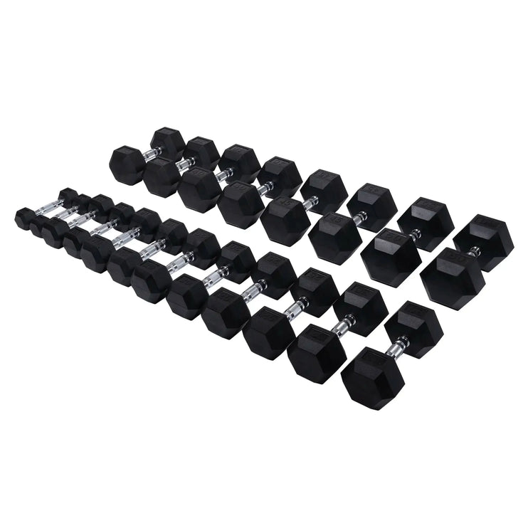 Northern Fitness Dumbbell Rubber Hex Dumbbell Set  | 5-50 lbs